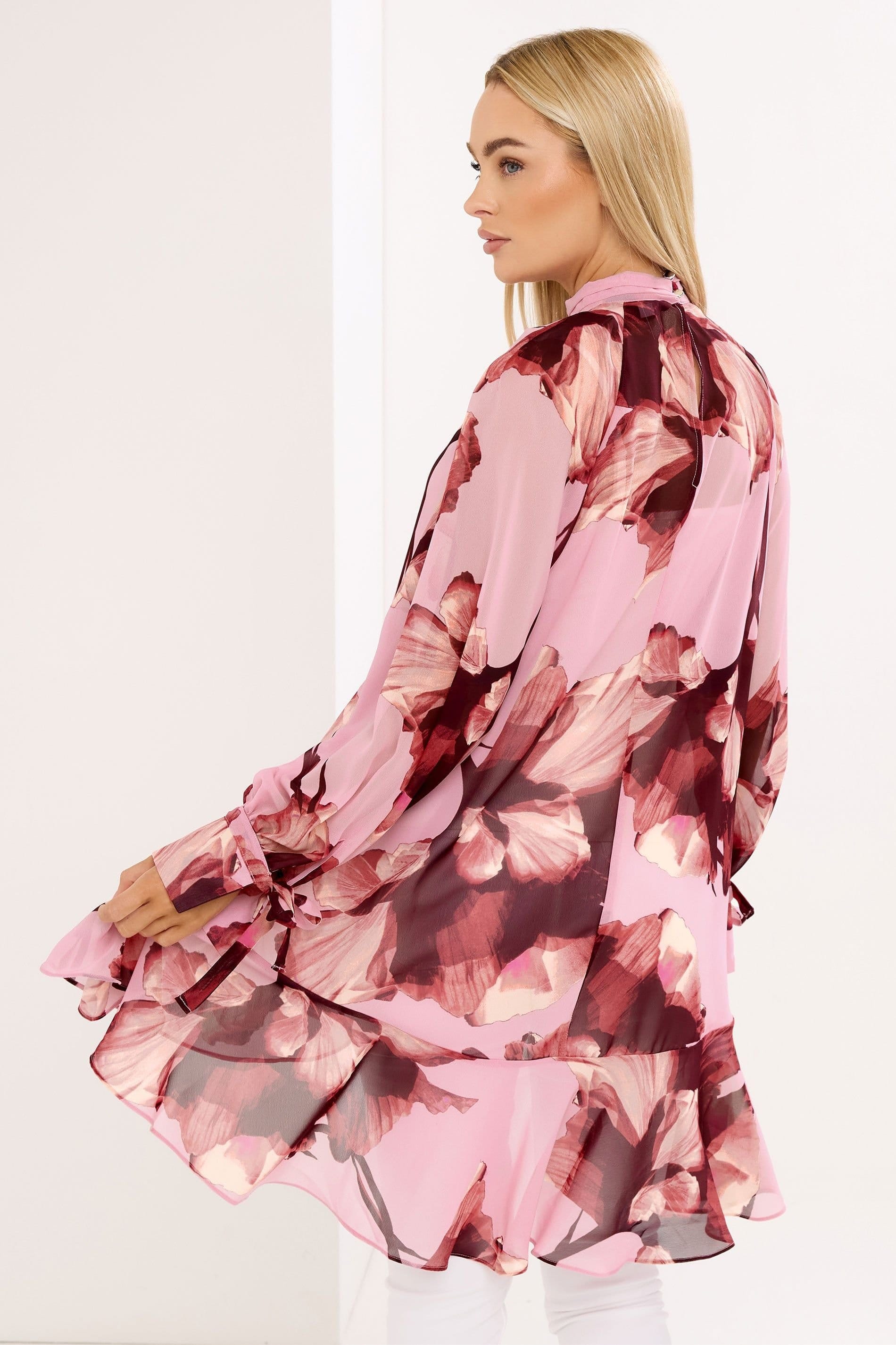 Star By Julien Macdonald Star by Julien Macdonald Women's Floral Print Dipped Hem Tunic Top in Pink - 4