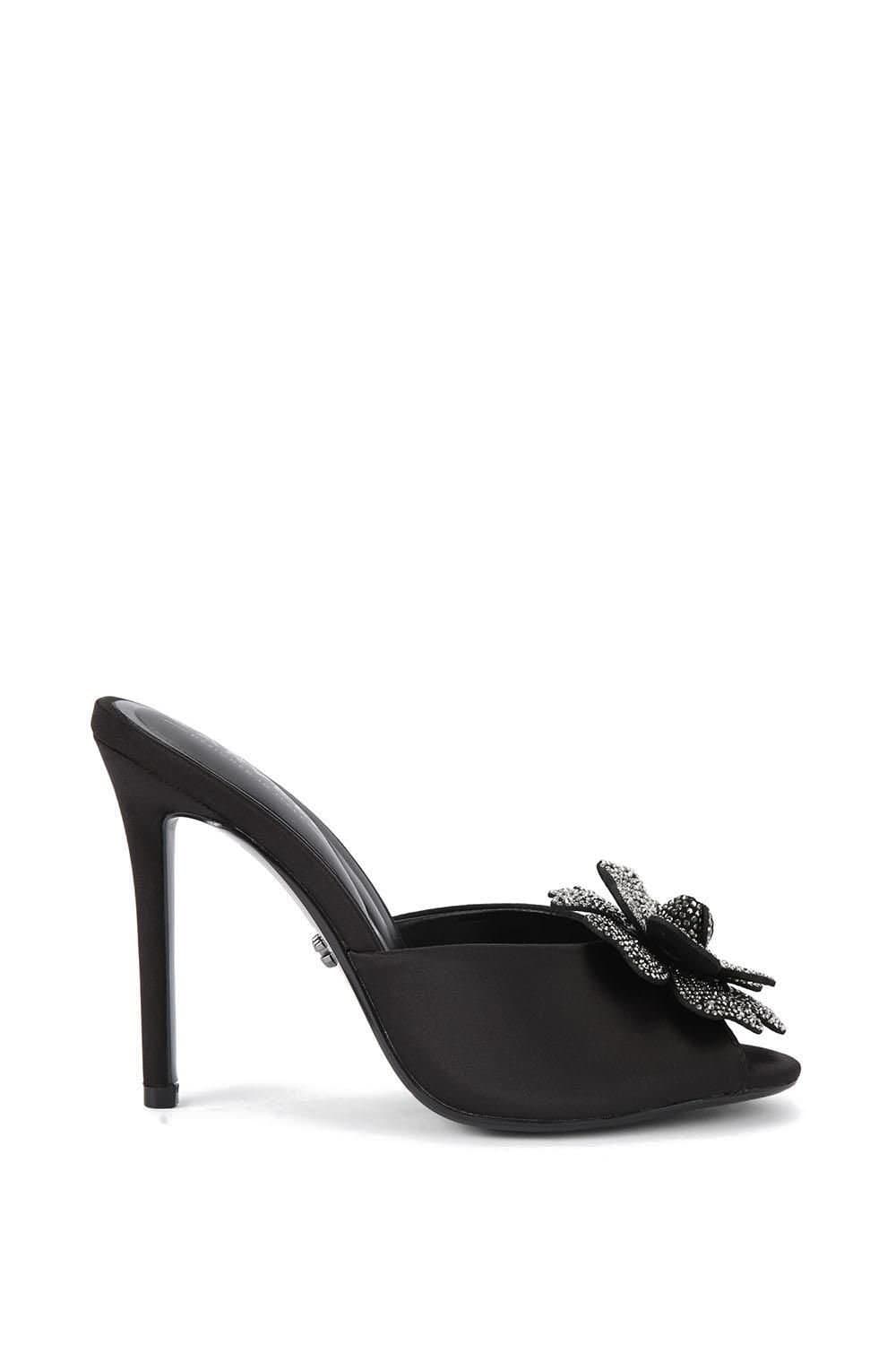 Carvela Carvela Black Satin Fiore Mule Heels