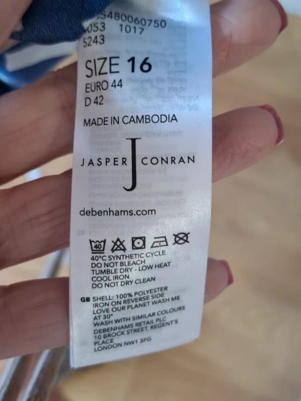 Jasper Conran Jasper Conran Blue & Pink Check V-Neck Top – Sleeveless – Size 16