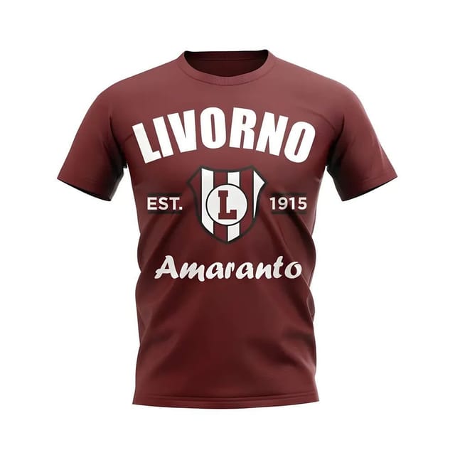 Livorno Livorno Men's Personalised Established Football T-Shirt in Maroon - 2