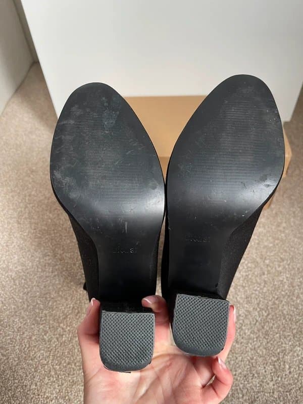 EGO EGO Black Almond Toe Stretch Sock Heel Boots Women’s Size UK 4