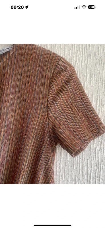 Brown Multi Stripe Playsuit EUR M Zara