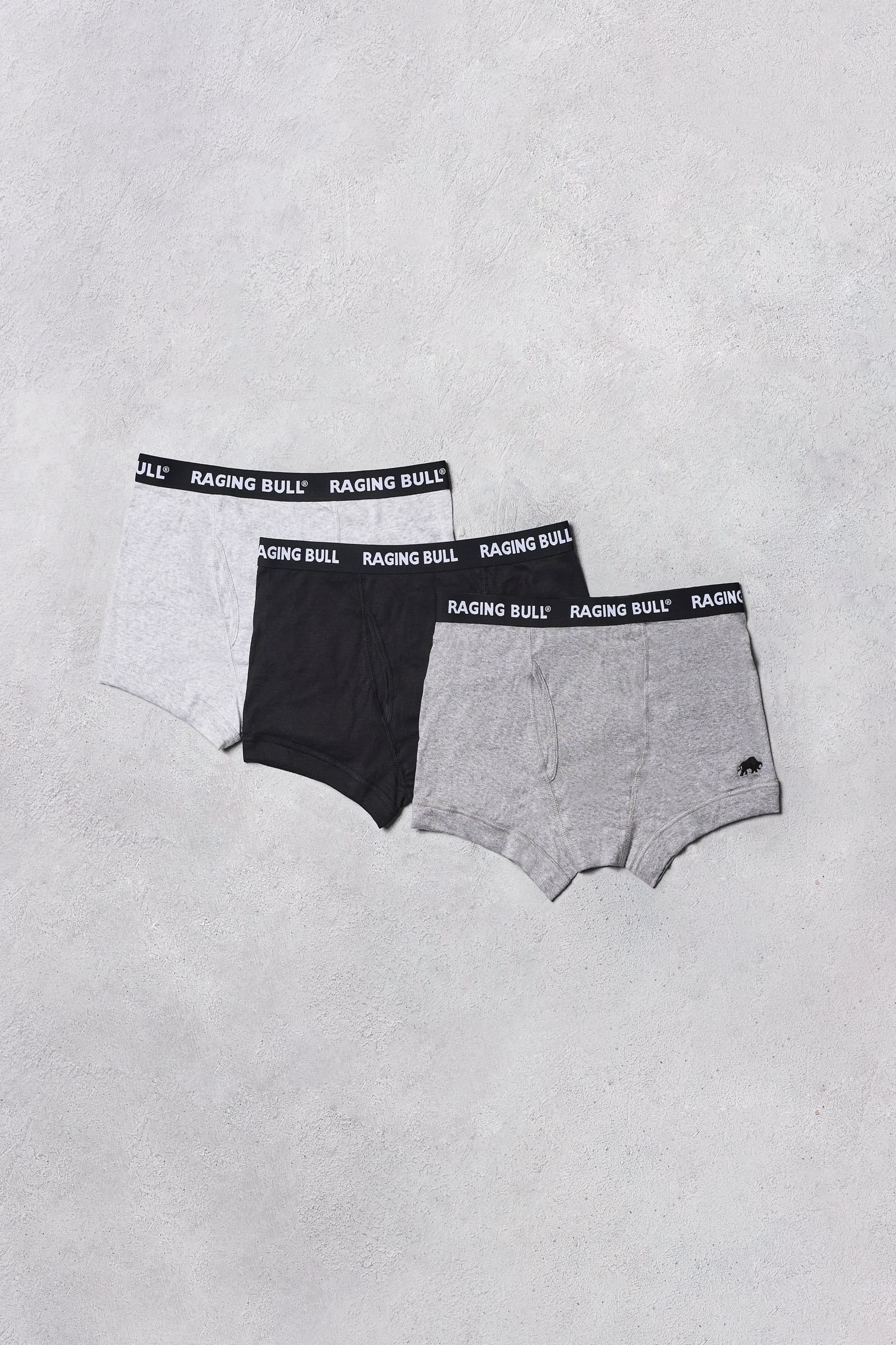 raging bull Raging Bull Men's Classic 3 Pack Cotton Boxers in Black
