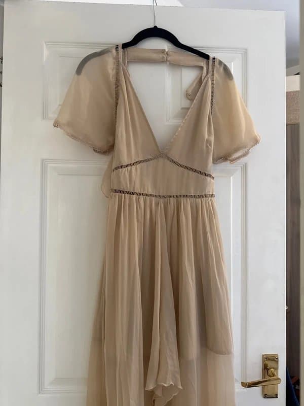 ASOS Asos Cream Summer Chiffon Maxi Dress UK10
