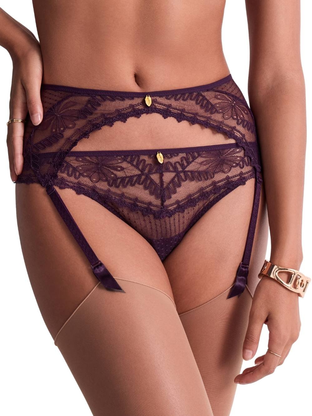 Aubade Aubade Women's Mystery Of Love Suspender Belt in Purple - 2