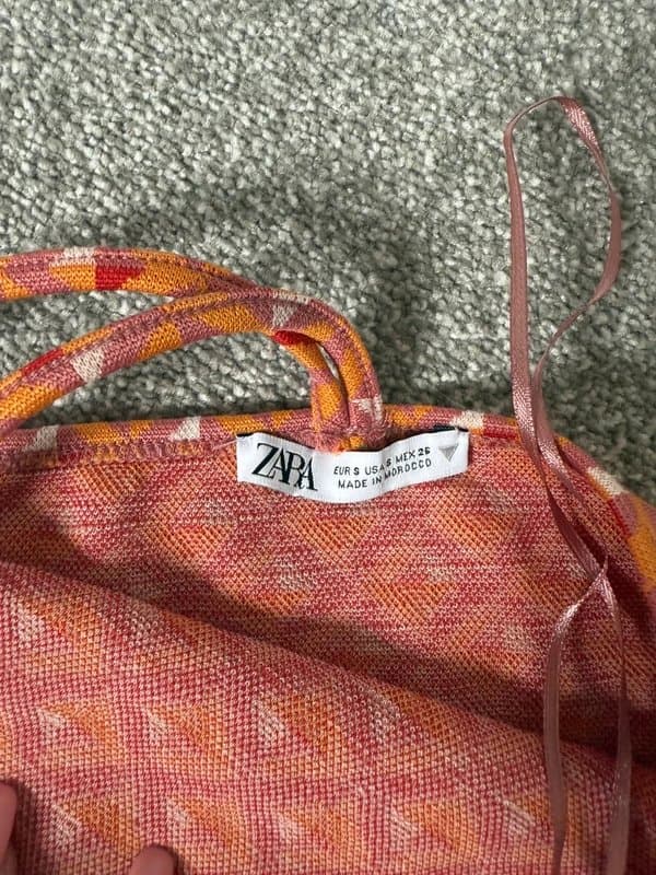 Zara Zara Pink and Orange Crop Top