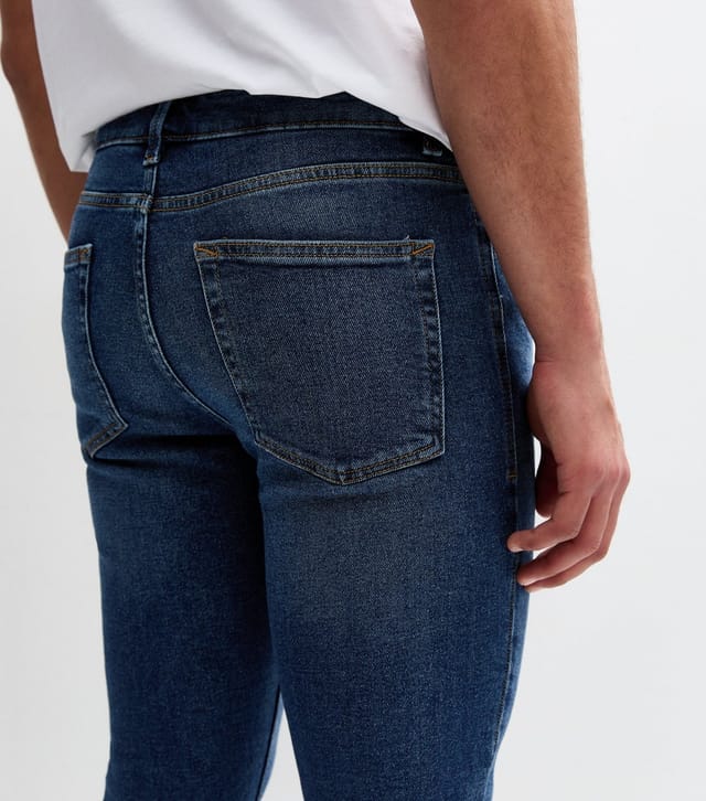 New Look Men's Blue Mid Wash Skinny Stretch Jeans New Look - 2
