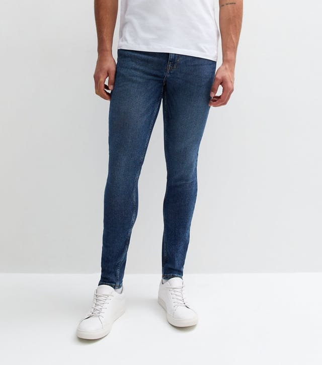 New Look Men's Blue Mid Wash Skinny Stretch Jeans New Look - 3