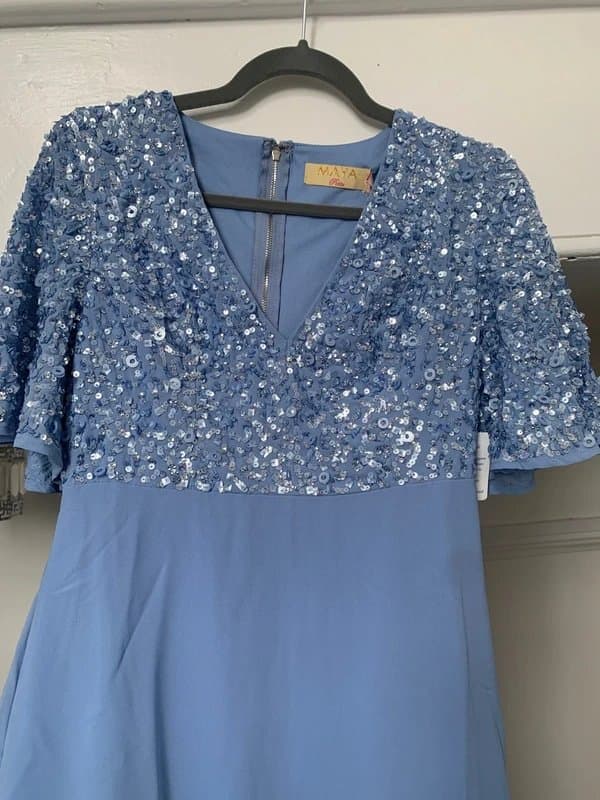 ASOS Asos Maya petite 10  cornflour blue/lilac bridesmaid/prom dress