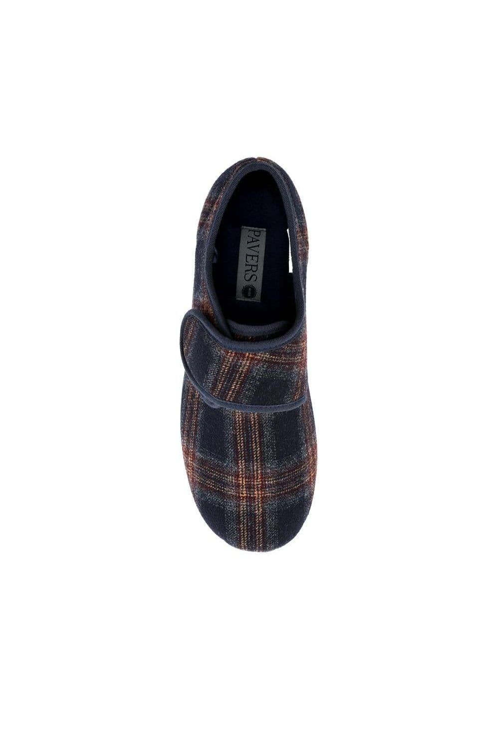 Pavers Pavers Men's Wide Fit Wool Slippers in Navy - 4