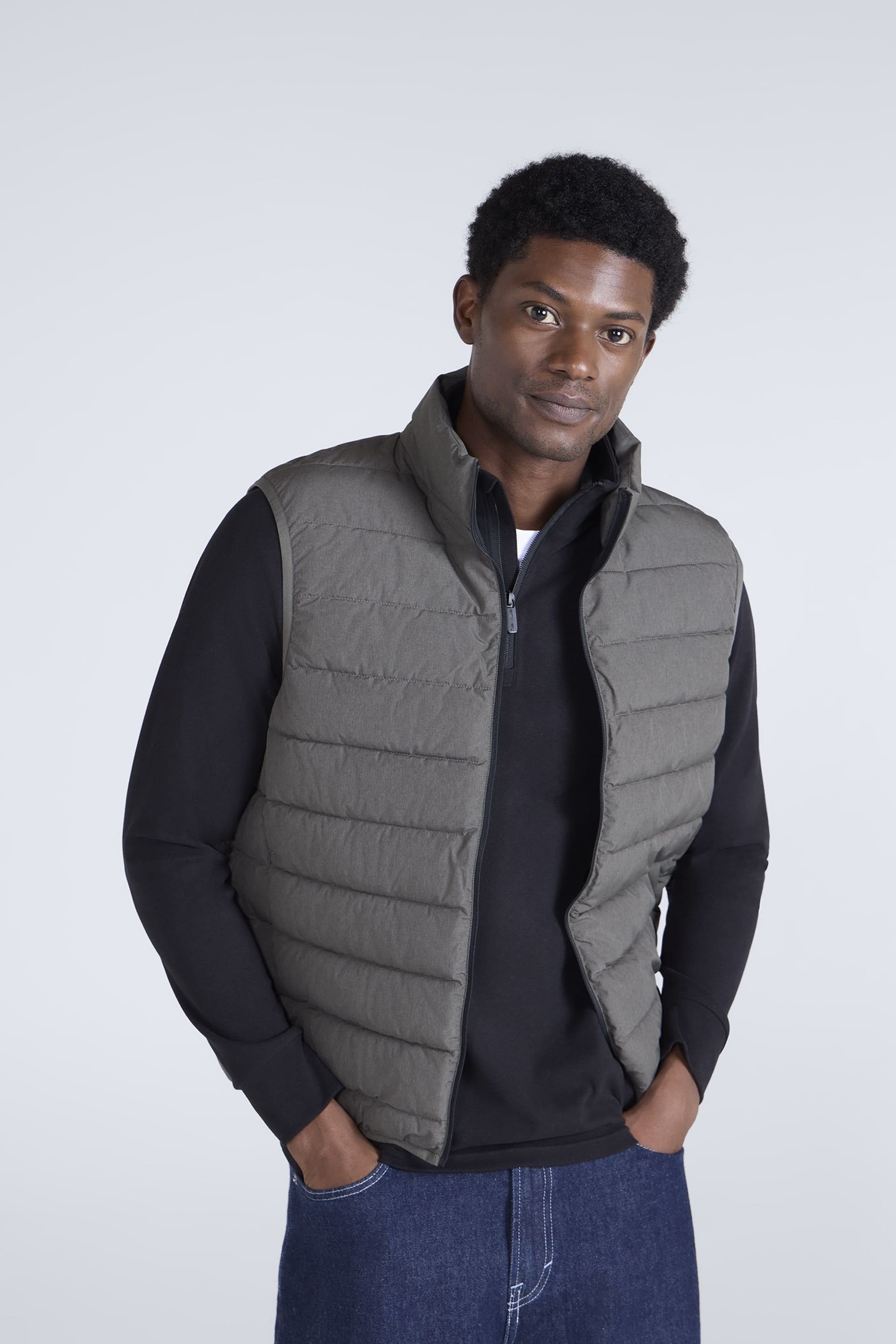 Animal Animal Men's 'Light Cloud Cosi' Warm Comfortable Lightweight Marl Outdoor Gilet in Khaki