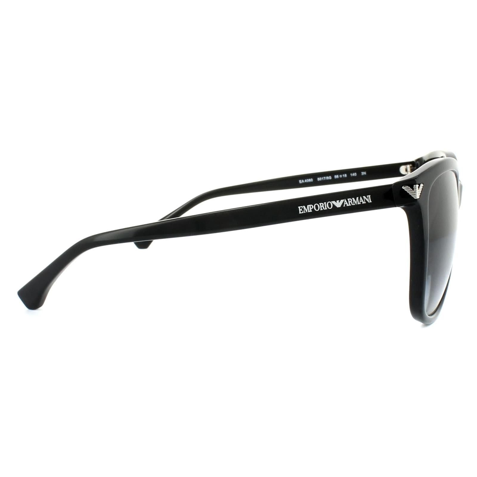Emporio Armani Emporio Armani Women's Rectangle Black Grey Gradient 4060 Sunglasses - 4