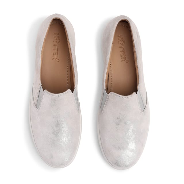 Hotter Hotter Women's Wide Fit 'Tasha' Slip-On Trainers in Silver - 3