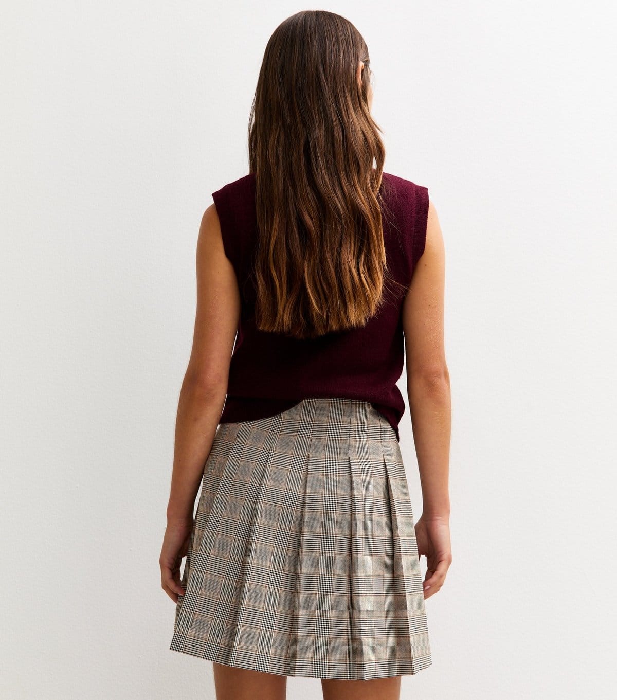 New Look Women's Petite Black Check Pattern Box Pleat Skirt New Look - 4