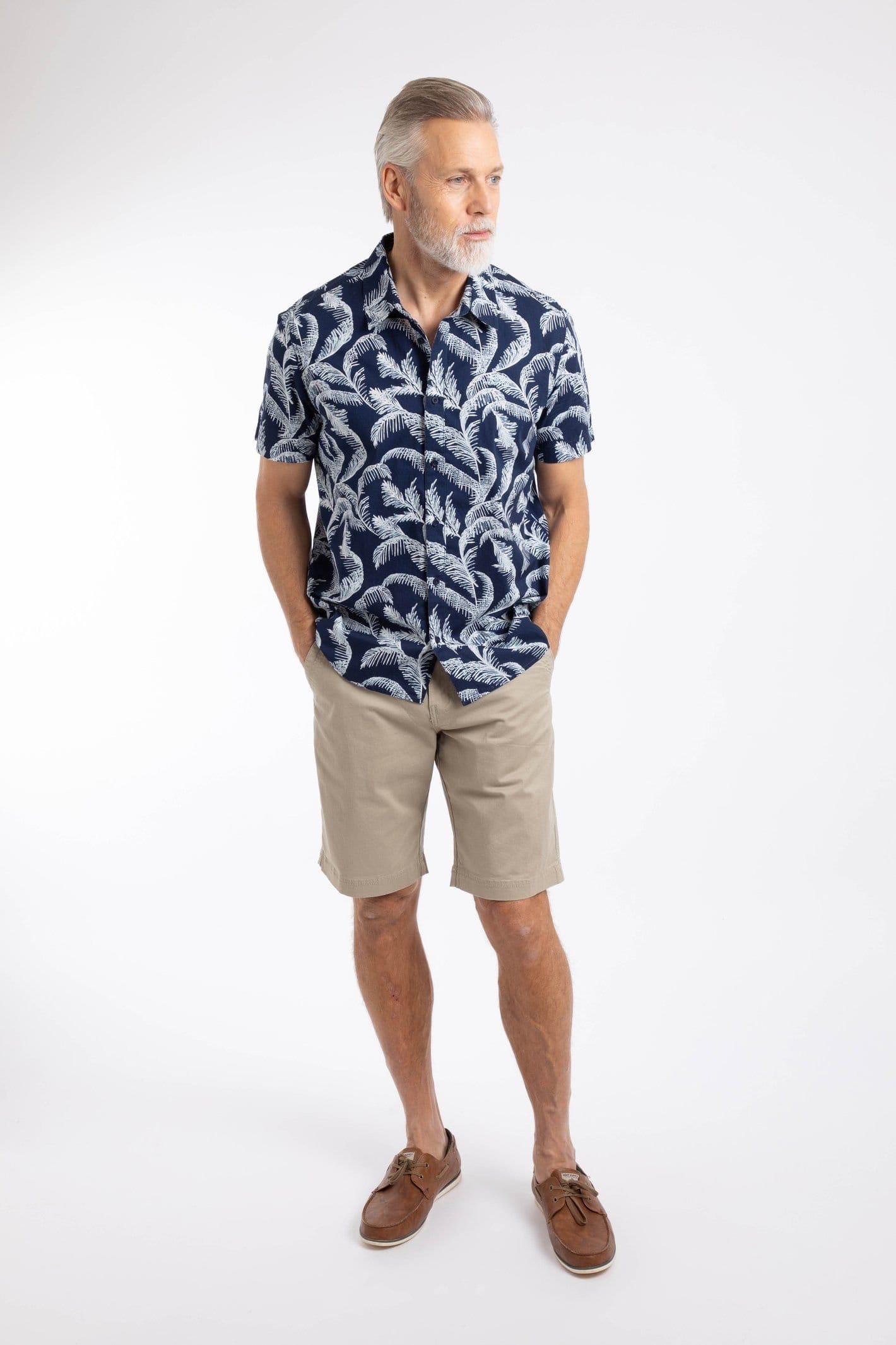 Weird Fish Weird Fish Men's Avondale Short Sleeve Printed Shirt in Dark Blue - 4
