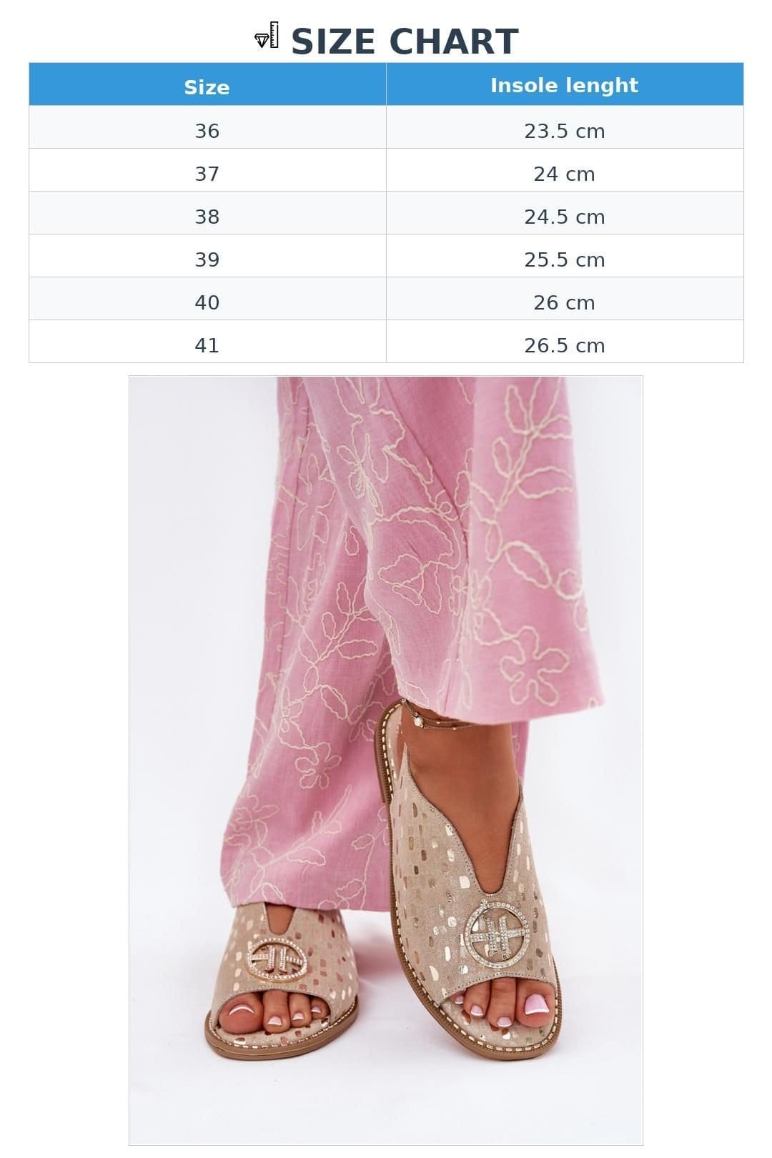 Love Lace Love Lace Women's Natural Suede Buckle Flat Sandals with Elegant Detail in Beige - 4