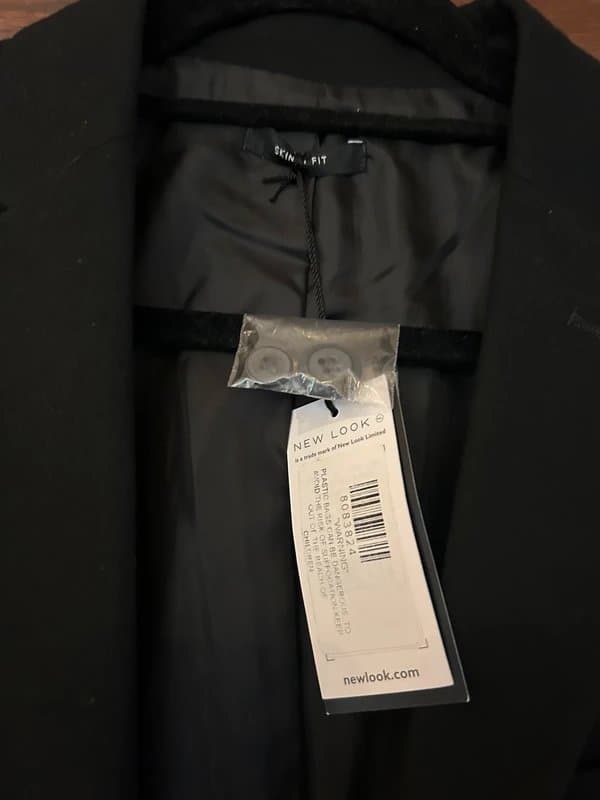New Look New Look Black Skinny Fit Suit Jacket 44R BNWT