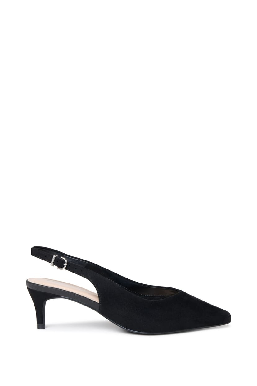 Paradox London Paradox London Women's Galina' Wide Fit Kitten Heel Slingback Shoes in Black - 1