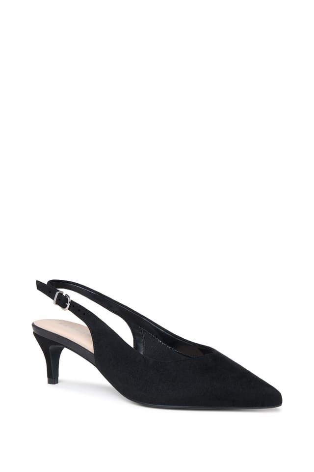 Paradox London Paradox London Women's Galina' Wide Fit Kitten Heel Slingback Shoes in Black - 3