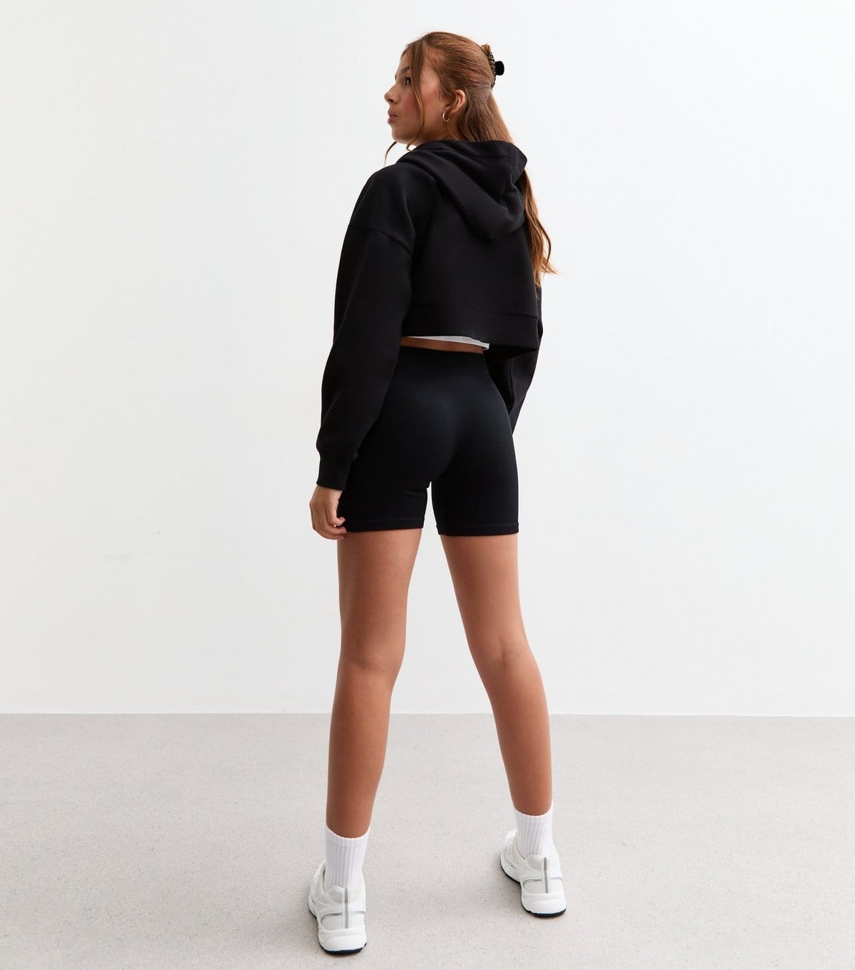 New Look Girls' Black Ribbed Cycling Shorts New Look - 4