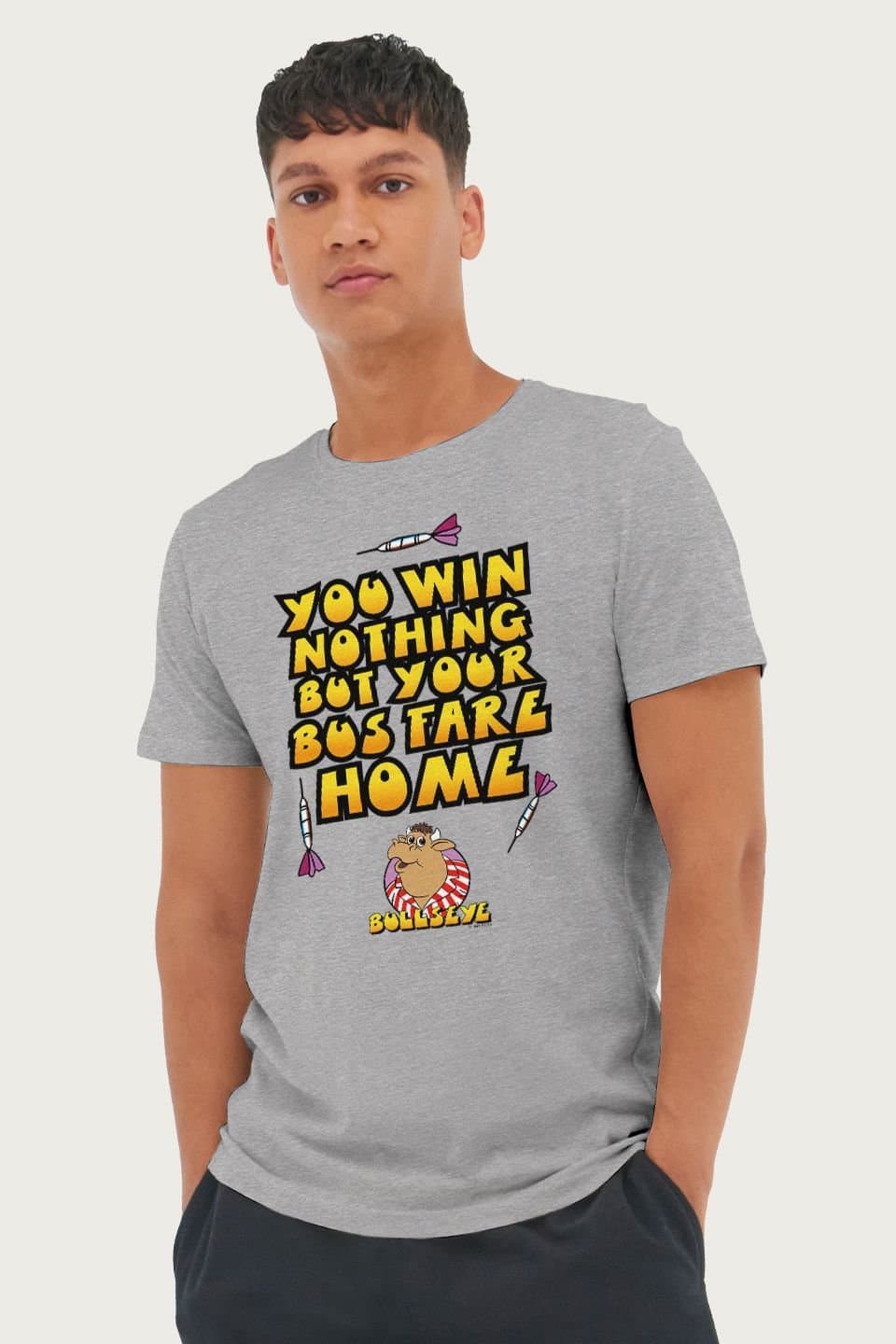 Bullseye Bullseye Men's You Win Nothing But Your BFH T-Shirt in Mid Grey