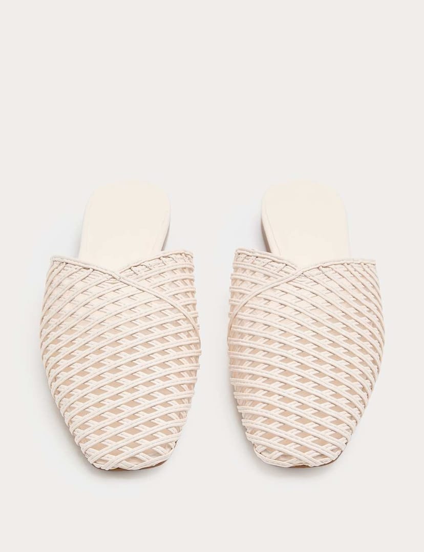 Marks & Spencer M&S Slip On Flat Mules Soft White - 1