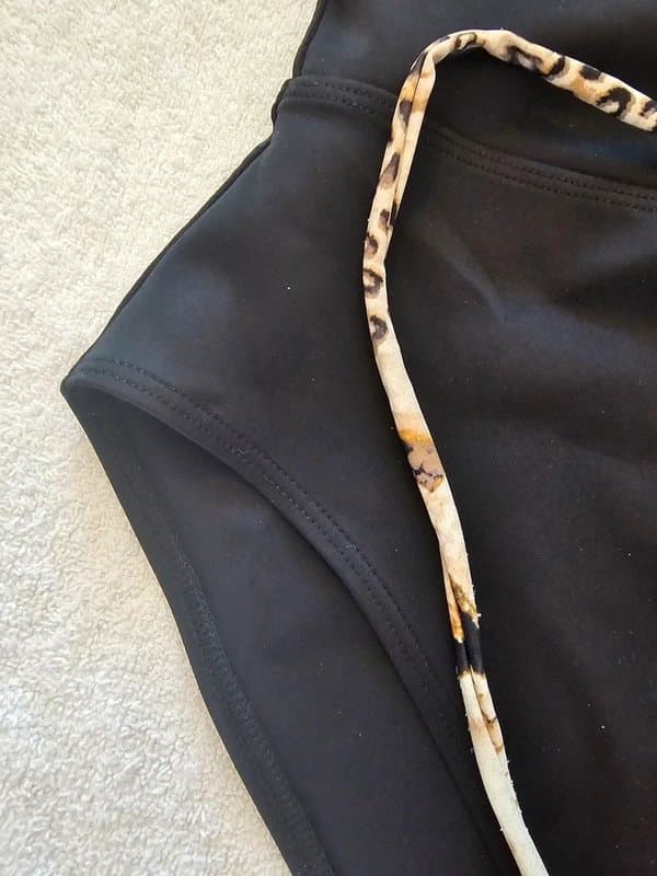 River Island River Island Black V Front & Back Animal Print Cross Tie Corset style Swimming Costume One Piece