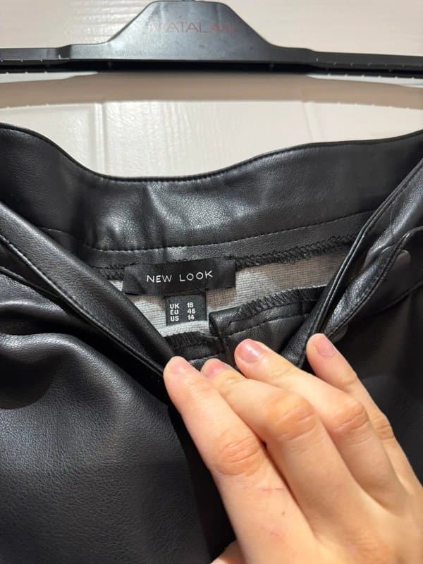 New Look Black Leather Skirt - New Look