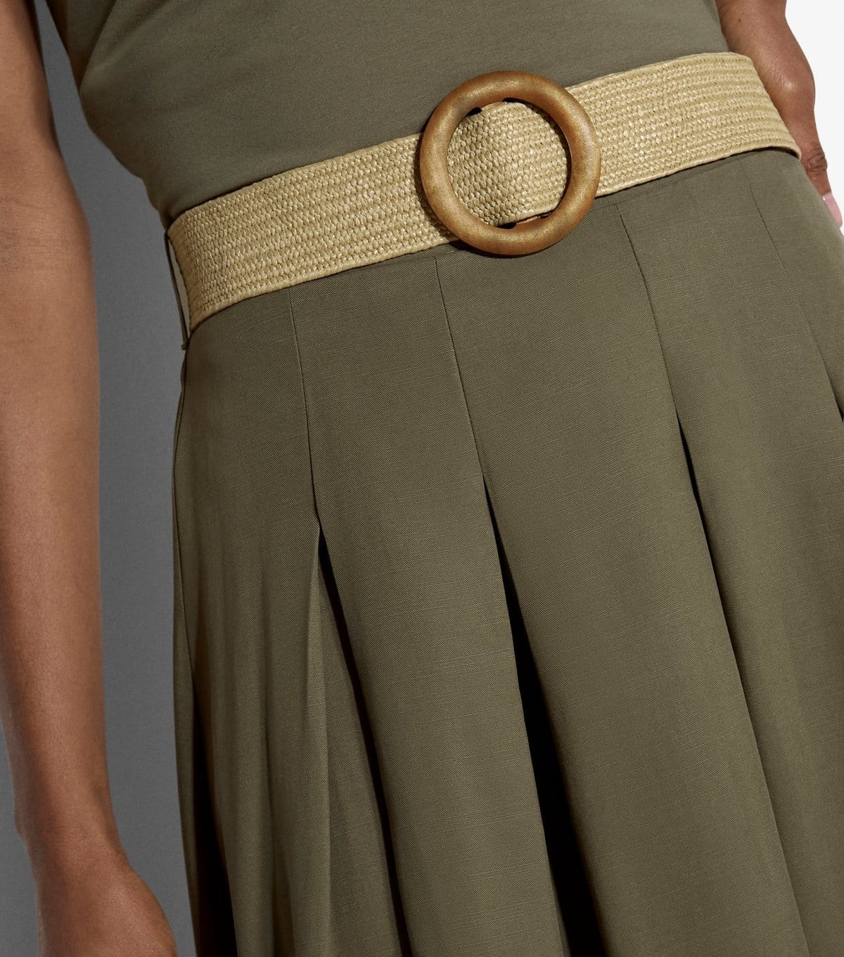 Apricot Women's Dark Khaki Belted Midi Skirt Apricot New Look - 4