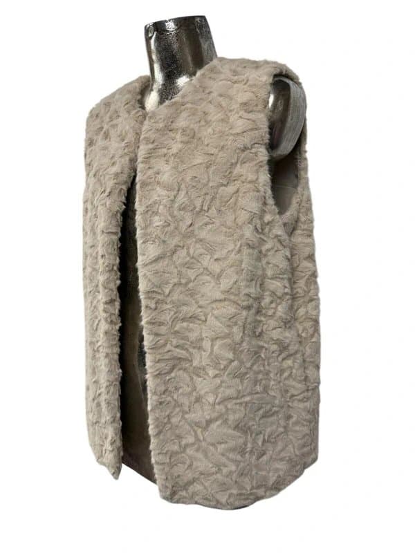 New Look New Look Gillet Jacket Coat Size 14 NEW Womens Beige Faux Fur Lined EU42 RRP £35