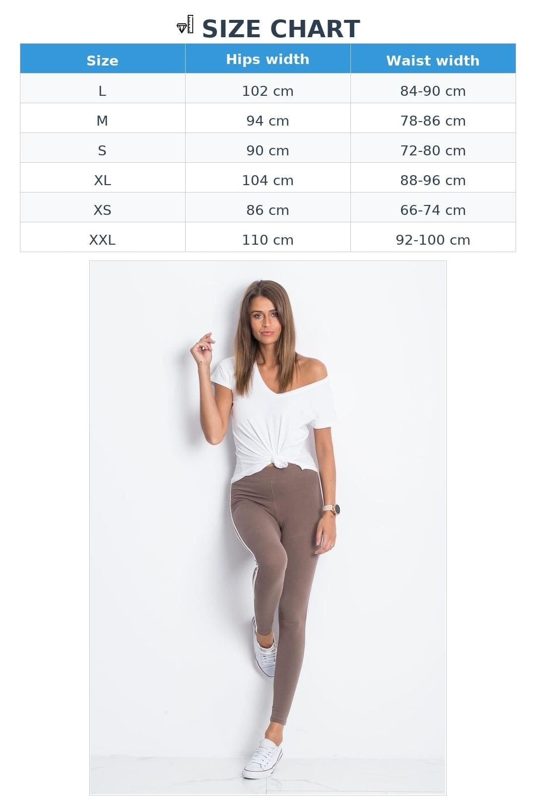 Love Lace Love Lace Women's High Waisted Sports Leggings With Double Stripe in Brown - 4