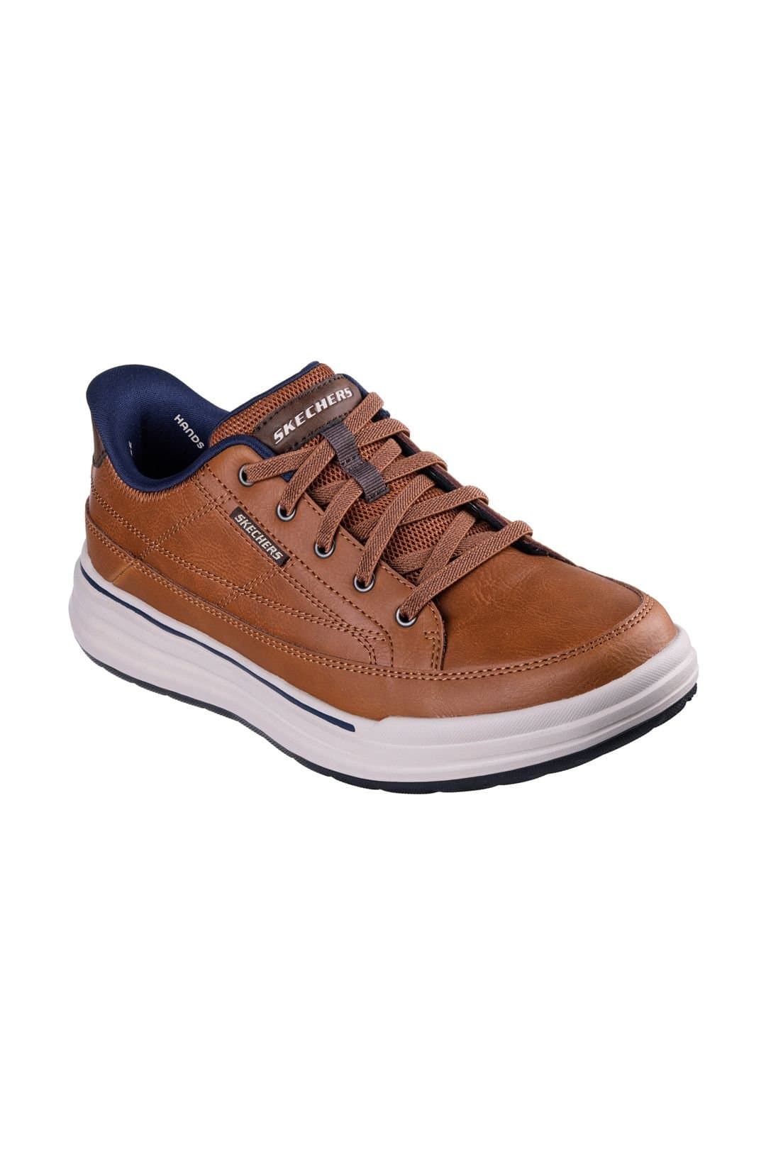 Skechers Skechers Men's STERLING HANSEL Leather Bungee Lace Slip-Ins Sneaker Brown