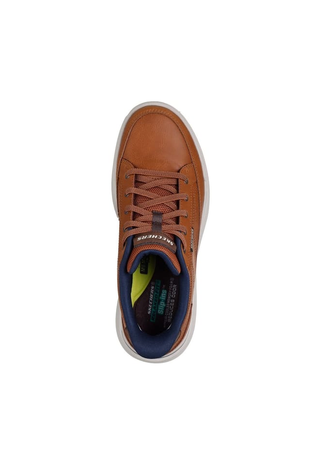 Skechers Skechers Men's STERLING HANSEL Leather Bungee Lace Slip-Ins Sneaker Brown - 2