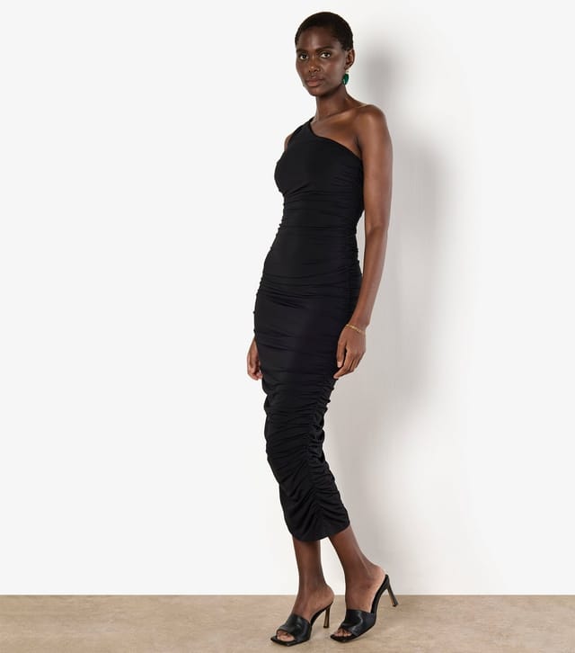 Apricot Women's Black Super Ruched One Shoulder Bodycon Dress Apricot New Look - 2