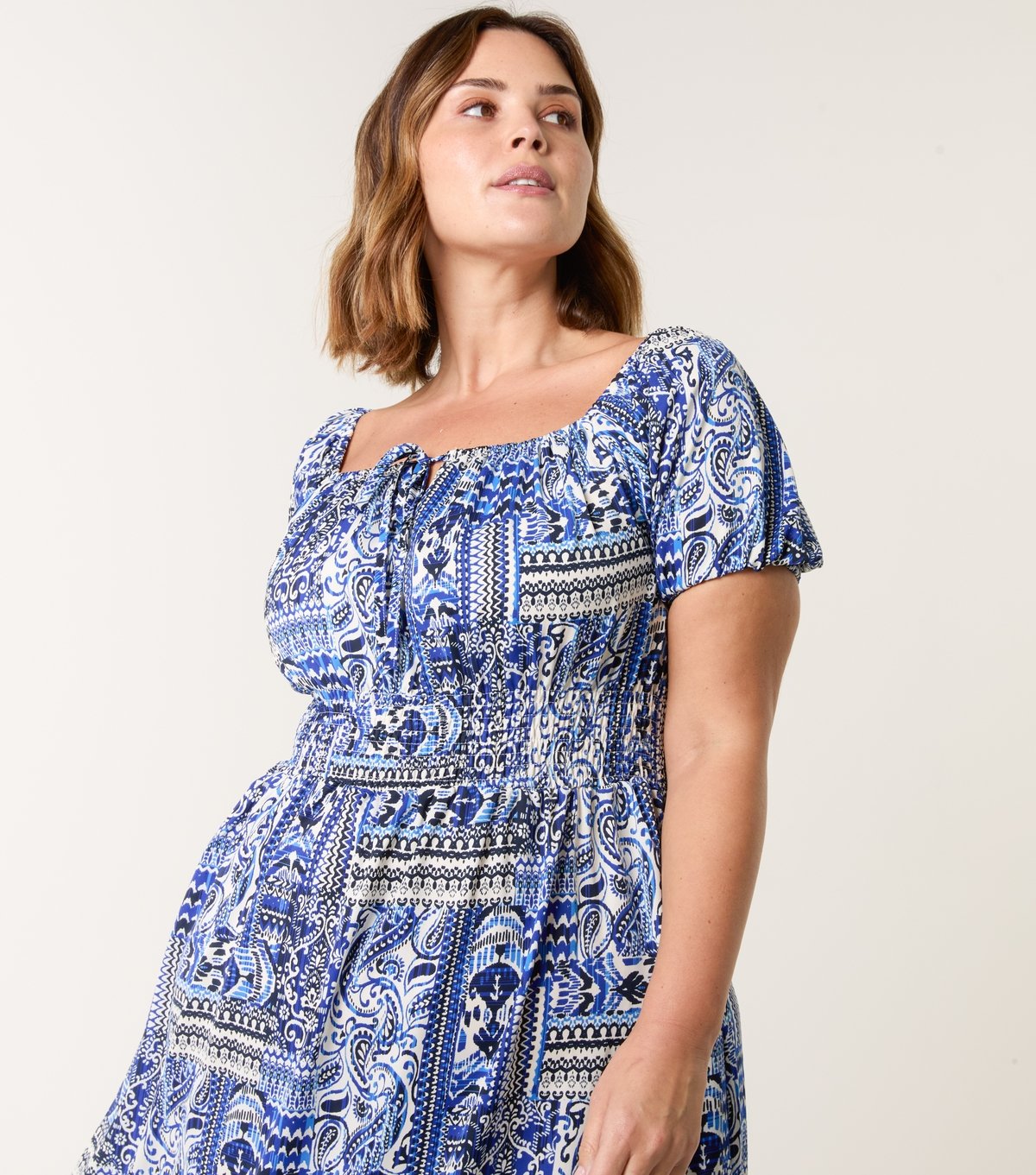 Blue Vanilla Women's Curve Blue Paisley Print Midi Dress Blue Vanilla New Look - 2