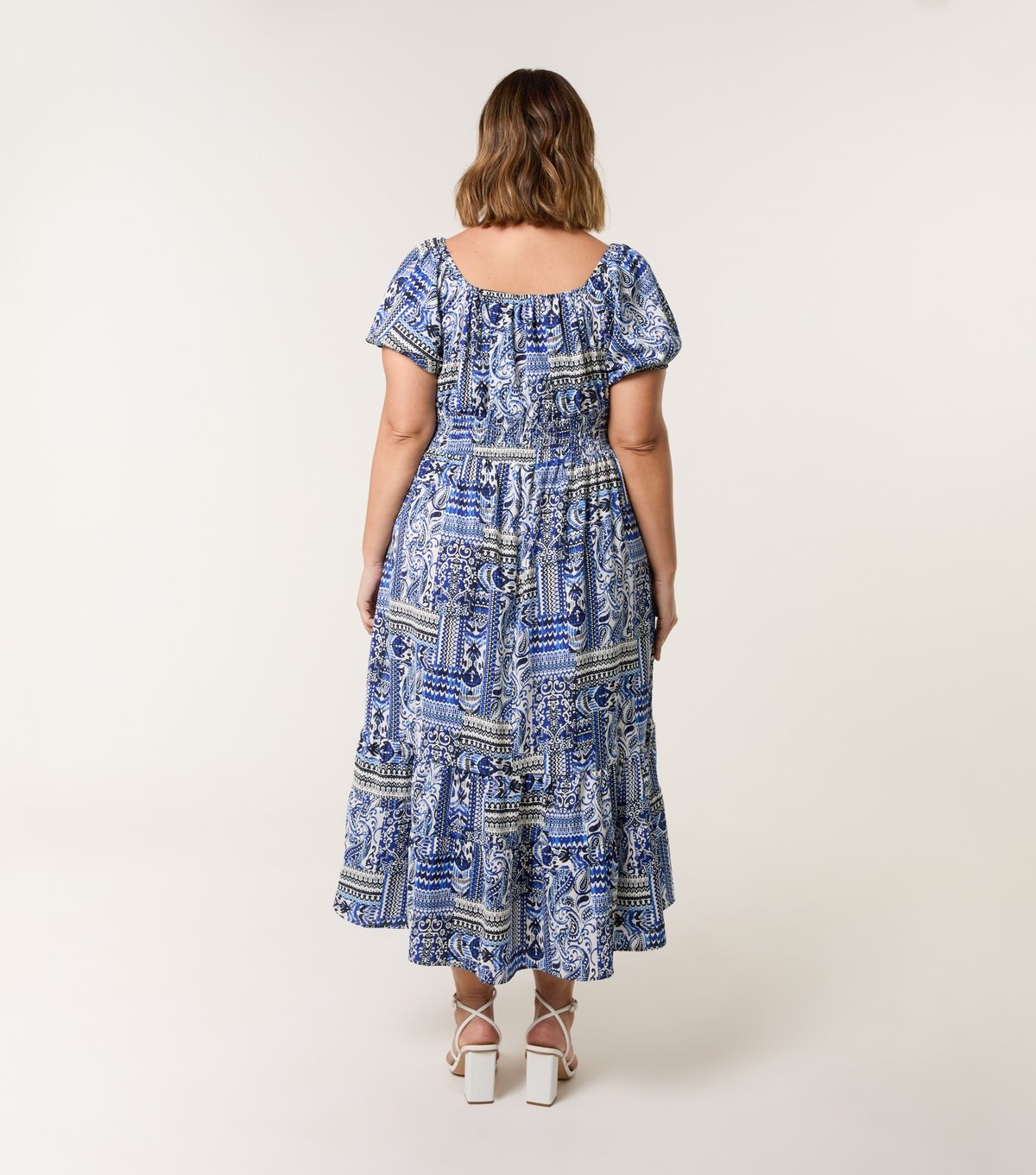 Blue Vanilla Women's Curve Blue Paisley Print Midi Dress Blue Vanilla New Look - 4