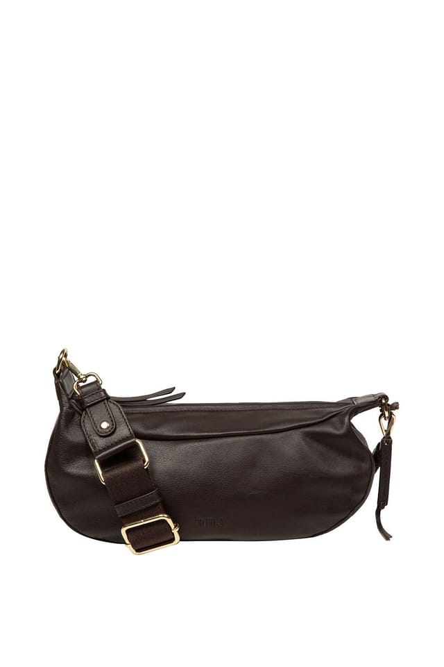 Cultured London Cultured London Women's 'Nuala' Leather Cross Body Bag in Dark Brown - 2