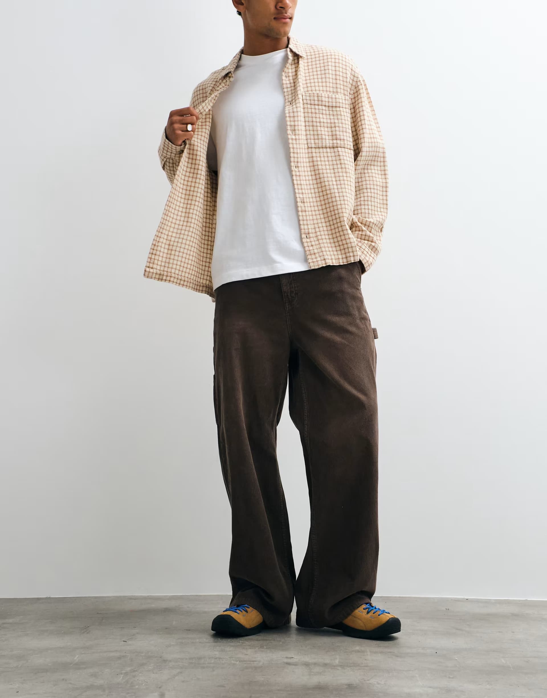 ASOS Cotton On super baggy worker trouser in chocolate cord