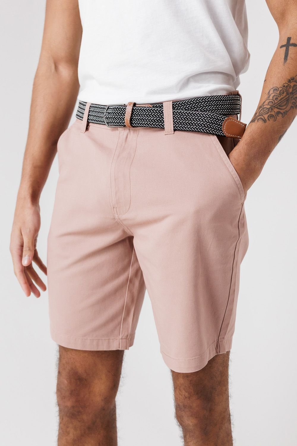 Tokyo Laundry Tokyo Laundry Men's Cotton Twill Peached Shorts in Pink - 4