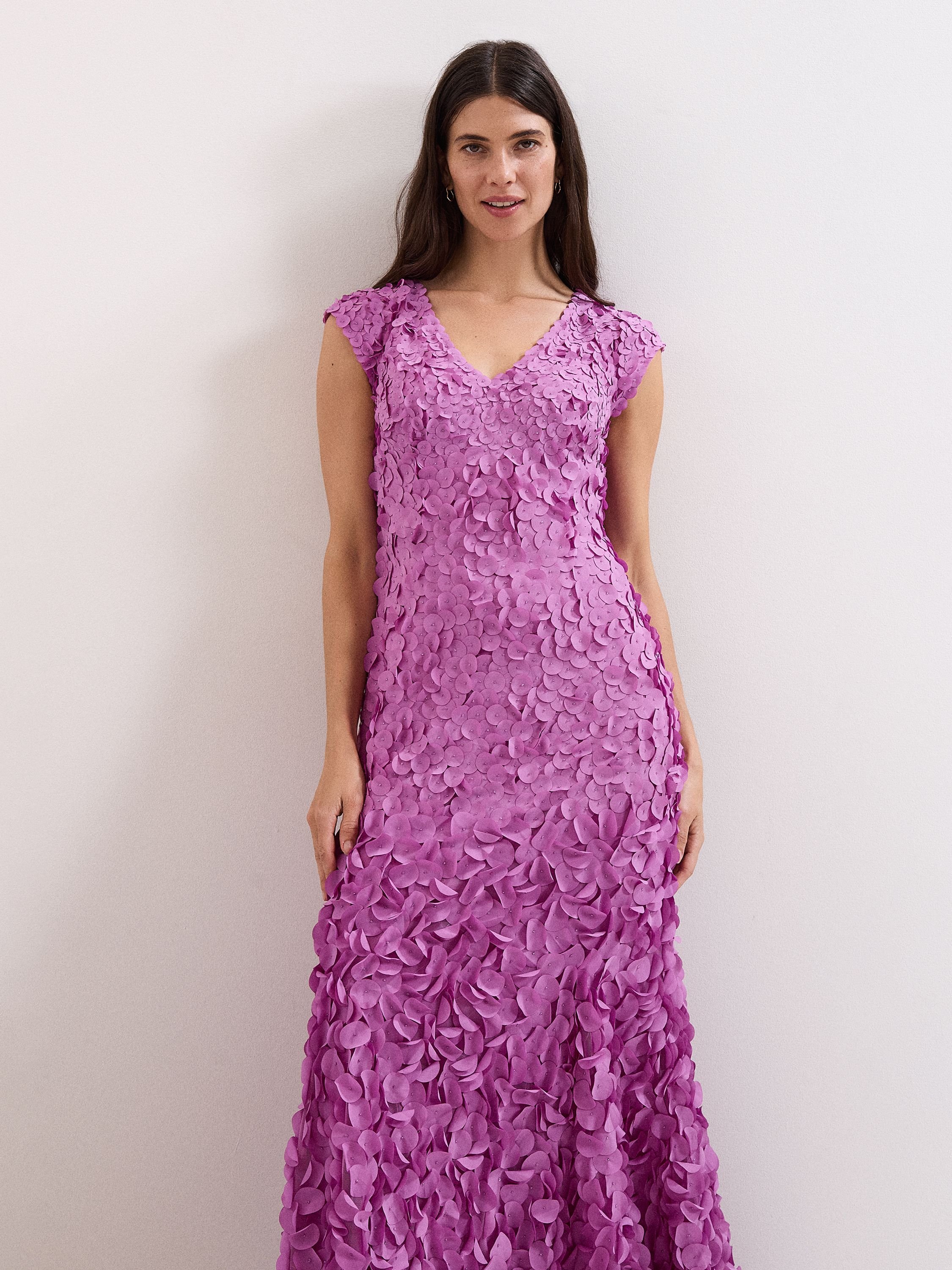 Phase Eight Phase Eight Women's Charlene V-Neck Maxi Dress in Magenta - 2