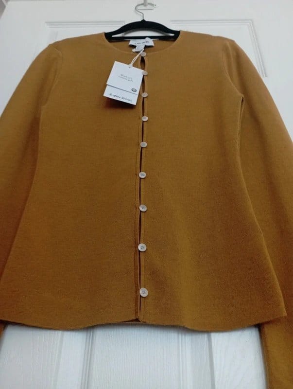 & Other Stories & Other Stories | Mustard yellow button front fitted fine knit cardigan UK M 12-14 BNWT £77 - 1