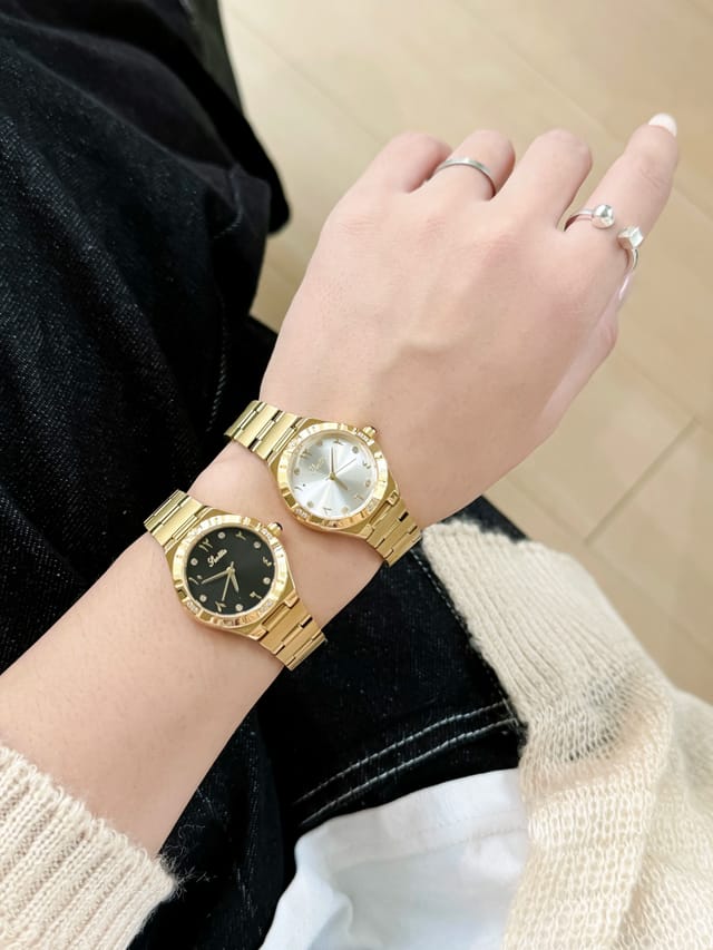 Emma Loves Diamonds Emma Loves Diamonds Women's Mayfair Watches Swiss Quartz Watch Gold Case Black Dial & Gold Bracelet - 2