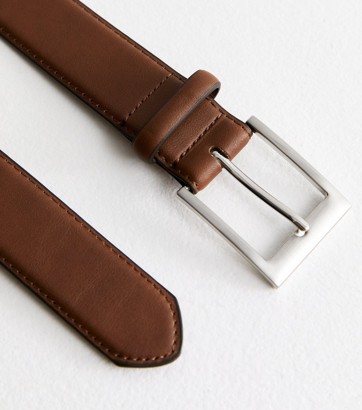 New Look Men's Brown Faux Leather Buckle Belt New Look - 3