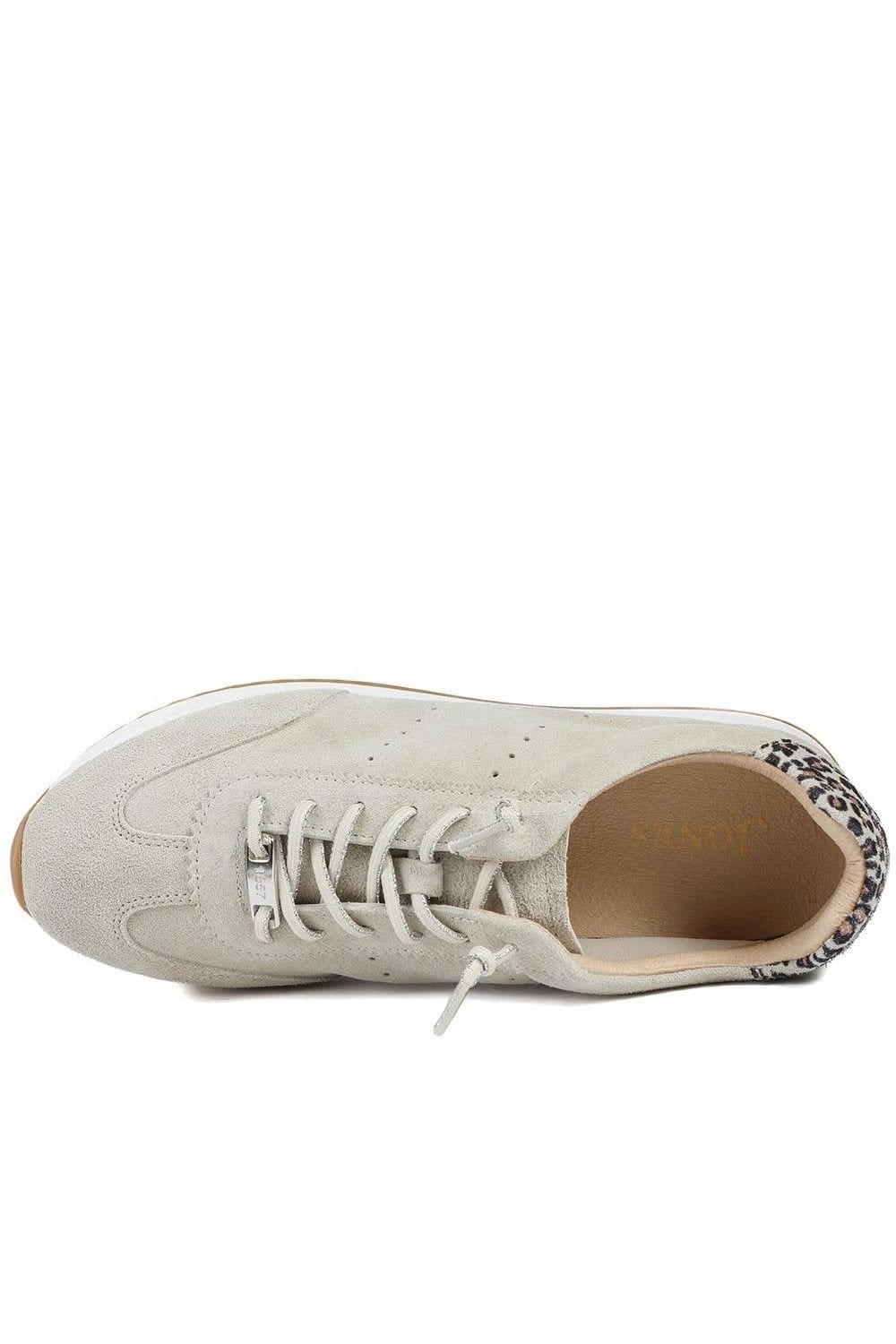 Jones Bootmaker Jones Bootmaker Women's Alenya Suede Leather Lace Up Trainers in Taupe - 4