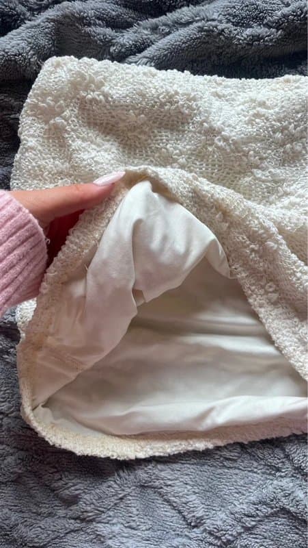 Bershka bershka cream crochet flower embroidered mini skirt