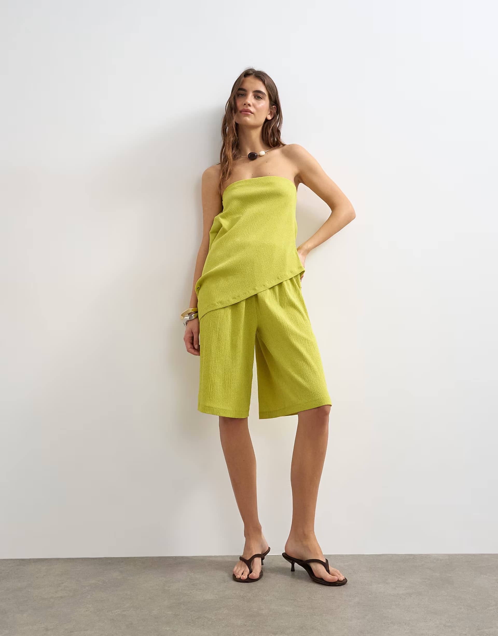 ASOS Topshop textured co-ord in green
