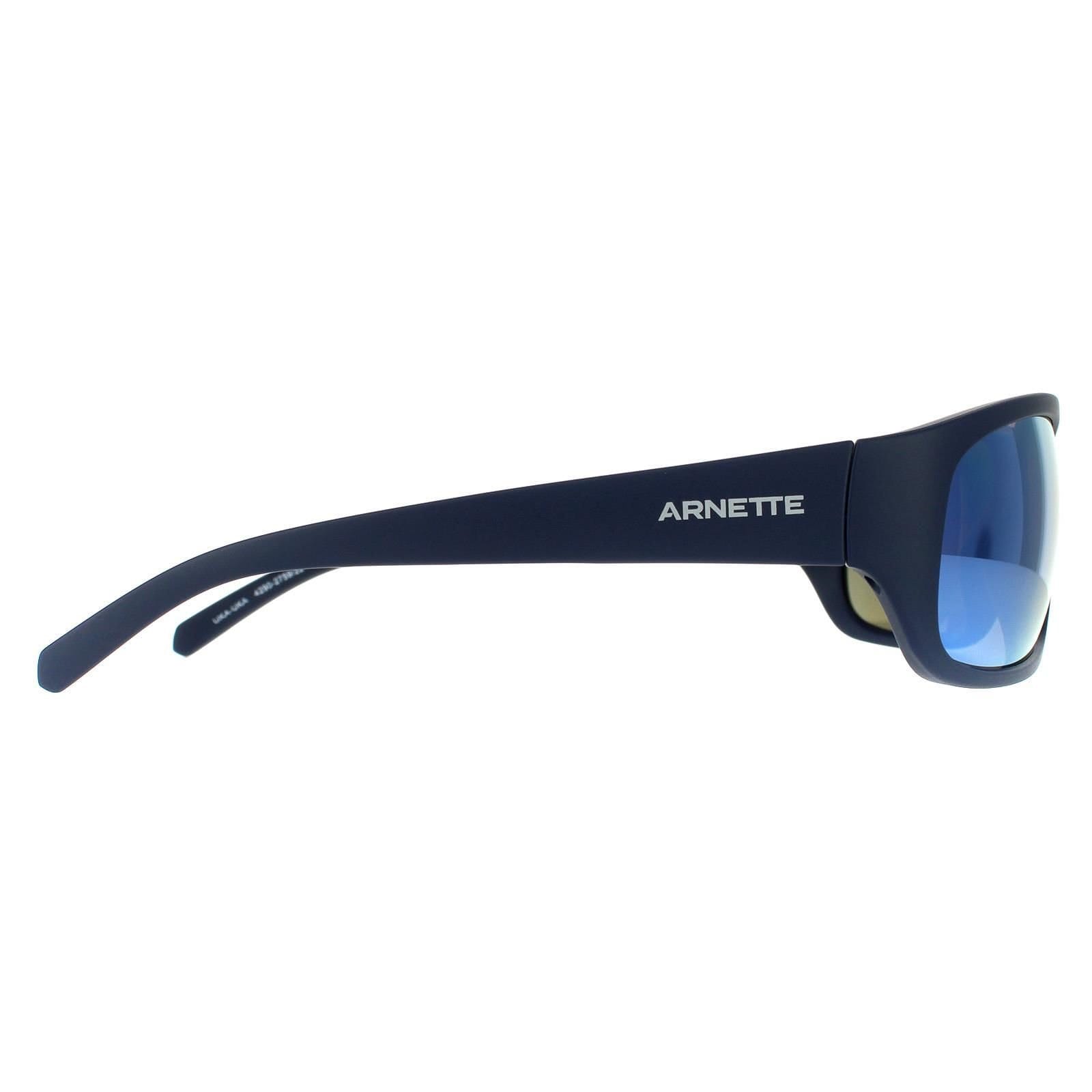 Arnette Arnette Men's Rectangle Matte Blue Dark Grey Mirror Water Blue Sunglasses - 4