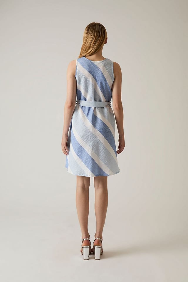 James Lakeland James Lakeland Women's Striped Sleeveless Dress in Pale Blue - 2