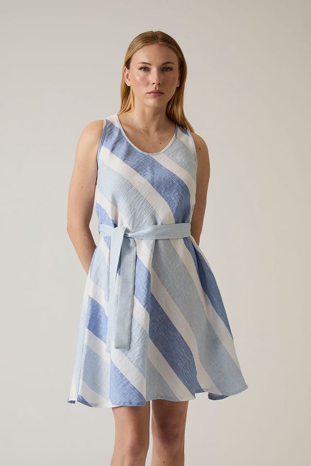 James Lakeland James Lakeland Women's Striped Sleeveless Dress in Pale Blue - 3