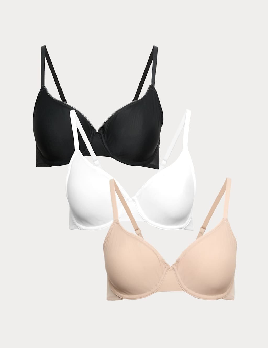 Marks & Spencer M&S 3 Pack Wired Full Cup Bras (A-E) Black Mix - 1